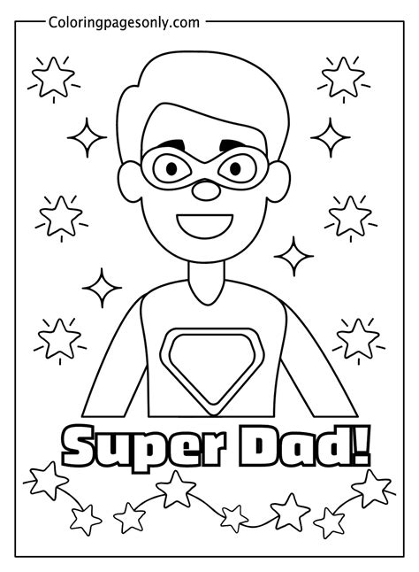 Happy Super Dad Coloring Page Free Printable Coloring Pages