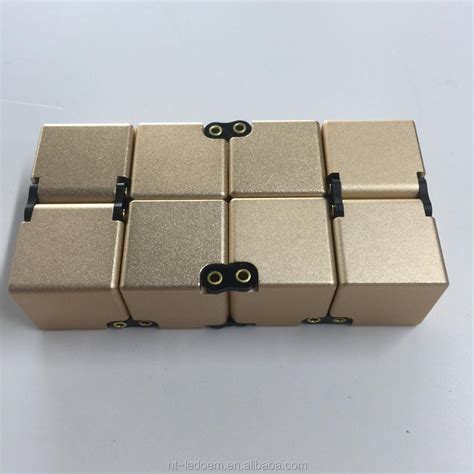 High Quality Gold Color Aluminium Fidget Cube Anti Anxiety Toys For