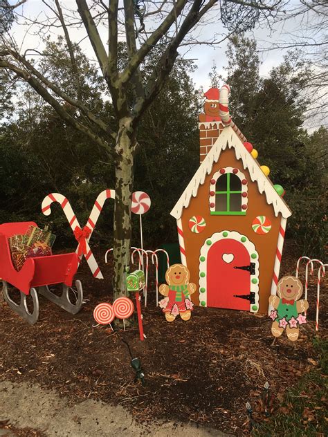 Wooden Gingerbread House Life Sized Outside Christmas Decorations