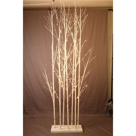 98 Pre Lit Large Birch Artificial Tree Warm White Led Lights