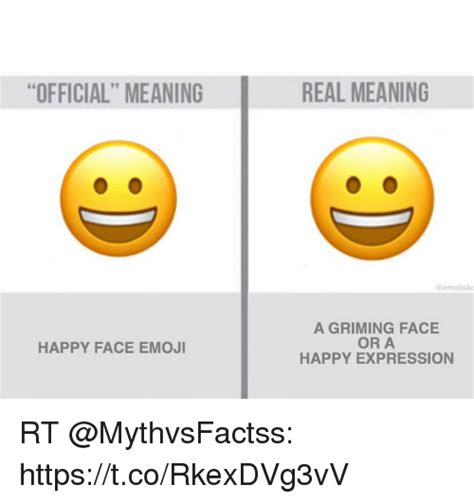 Official Meaning Real Meaning 91 A Griming Face Or A Happy Expression