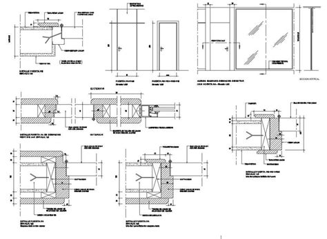Aluminium Doors Elevations And Installation Cad Drawing Details Dwg