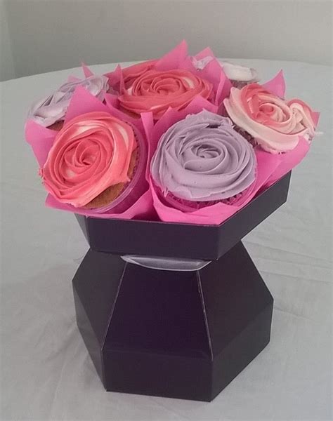 Items Similar To Deep Purple Cupcake Bouquet Box Diy Kit Table