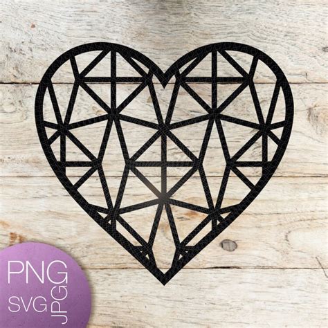 Geometric Heart Svg Heart Pattern Black Svg Png  Shirt Cut Etsy