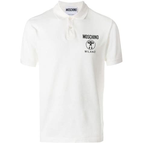 Moschino Question Mark Logo Polo Shirt 200 Liked On Polyvore
