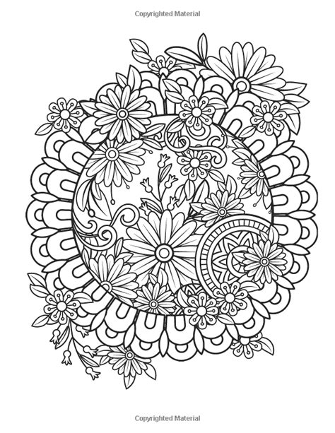 Easy Flower Stress Relief Coloring Pages For Adults Kidsworksheetfun