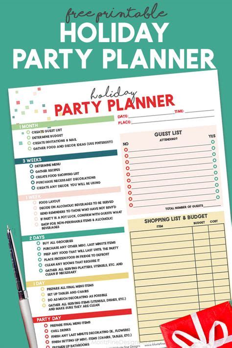 Holiday Party Planner Party Planning Printable Party Planning