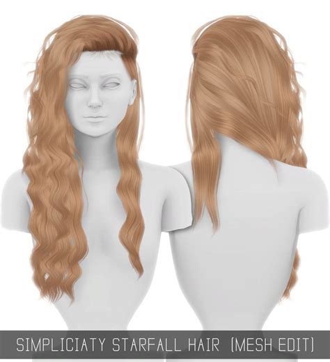 Starfall Hair Mesh Edit Sims Four Sims 4 Teen Sims 3 Sims 4 Curly