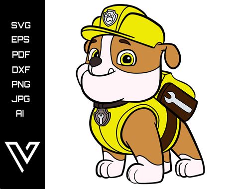 Paw Patrol Rubble Layered SVG Vector Dog Puppy Artwork Cricut | Etsy