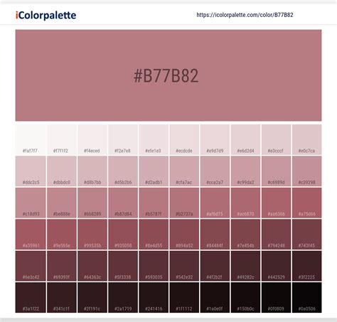 Pantone 17 1718 Tpx Dusty Rose Color Hex Color Code B77b82