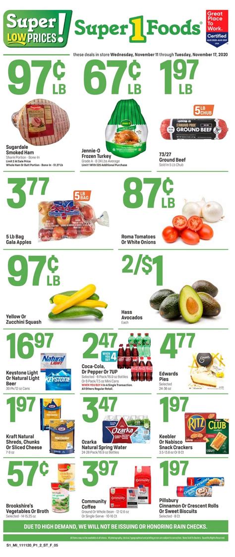 Super 1 Foods Current Weekly Ad 1111 11172020 Frequent