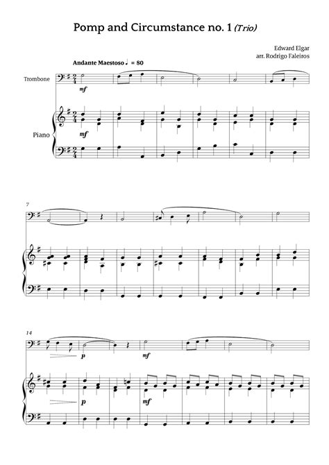 Pomp And Circumstance No 1 Trio Sheet Music Edward Elgar