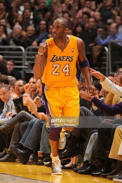 Kobe Bryant Of The Los Angeles Lakers Pumps His Fist During A Game