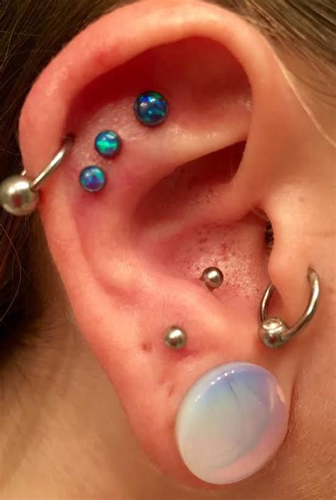 Check Out This Awesome Triple Flat Helix Piercing James Did A Couple