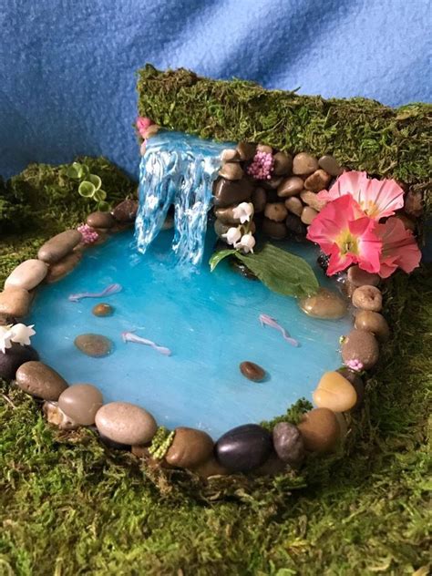 Fairy Garden Pond With Waterfall Large Etsy Süs