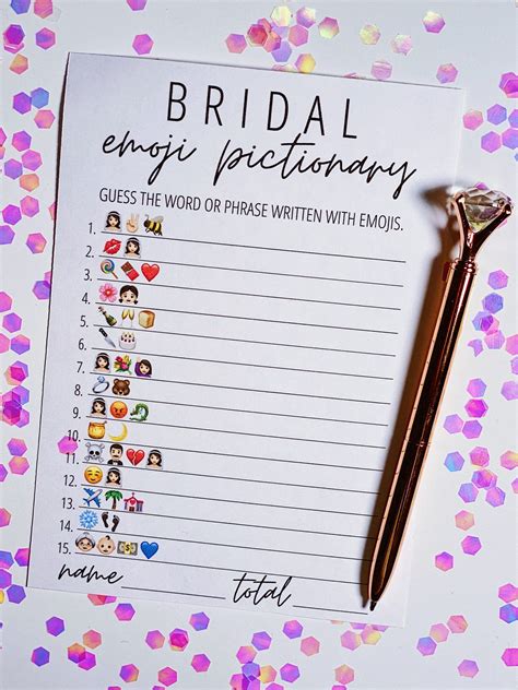 This is the first printable of this bridal shower emoji pictionary game. Bridal Emoji Pictionary Free Printable | Bridal shower ...