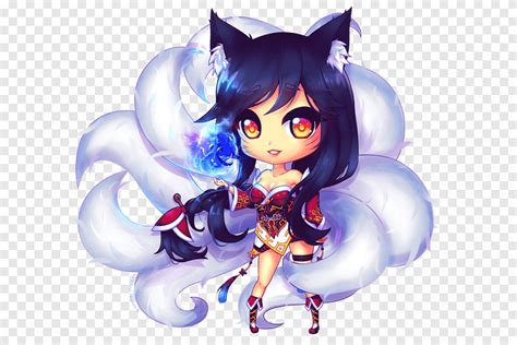 Free Download Nine Tailed Fox League Of Legends Chibi Ahri Drawing