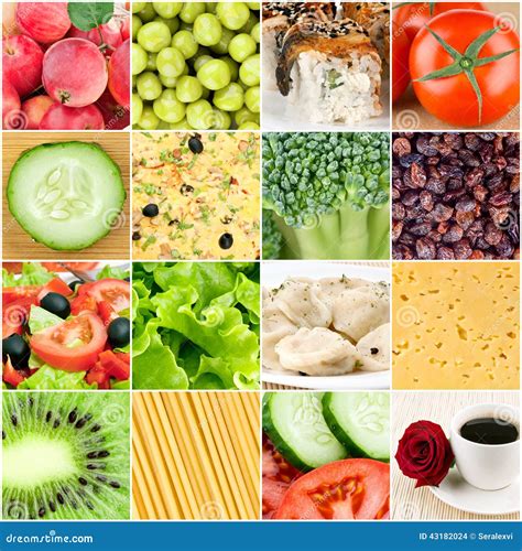 Collage Of Healthy Food Backgrounds Stock Photo Image 43182024