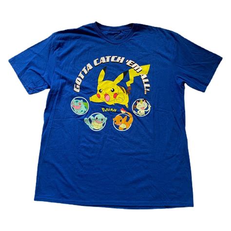 vintage pokemon gotta catch em all authentic blue pikachu anime t shirt men s xl grailed