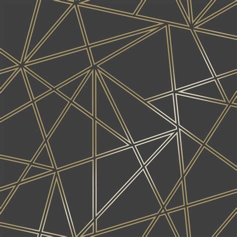 Black And Gold Palladium Geometric Wallpaper Wallpaper Sales