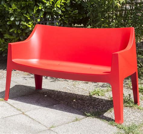 Gidddy, sto48 — bank rot. Gartenbank rot, Sofa Kunststoff, Outdoor- Bank rot