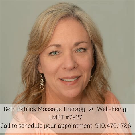 Beth Patrick Massage Therapy And Well Being Lmbt 7927 Wilmington Nc