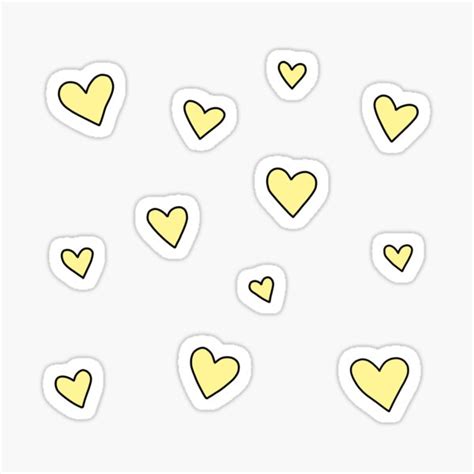 Yellow Hearts Sticker For Sale By Catiey Redbubble