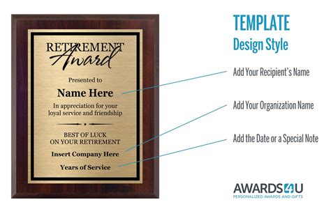 8x10 Personalized Retirement Plaque Customized Award For Etsy