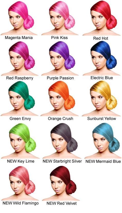 Beauty Hair Colour Chart Bright Hair Colors Bright Hair Sparks