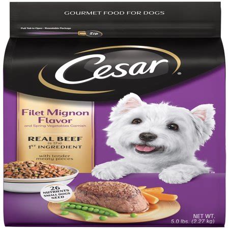 These products are mostly organic and they do not compromise any additives that may harm your pet's health. Cesar Small Breed Dry Dog Food Filet Mignon Flavor with ...