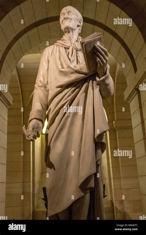 Statue Of Voltaire Above His Tomb Crypt Of The Pantheon Paris France