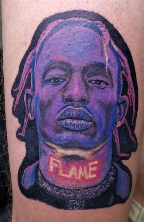 La Flame Fan Tattoo Travis Scott Tattoo Tattoos