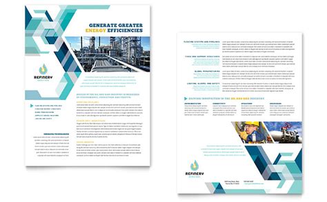 Oil And Gas Company Datasheet Template Design