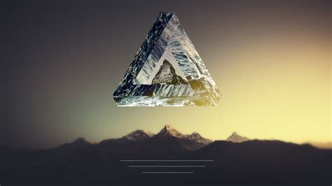 Wallpaper Polyscape Landscape Penrose Triangle Digital Art