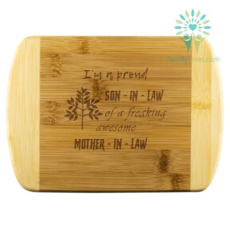 Im A Proud Son In Law Of In Law Of A Freaking Awesome Mother In Law Bamboo Cutting Board