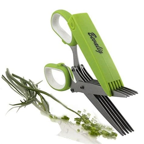 Herb Scissors Snip Chop And Cut Herbs 5 Sharp Blades Stainless Steel
