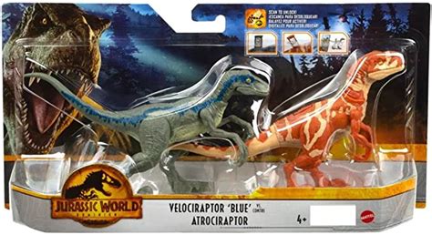 Jurassic World Dominion Velociraptor Blue Vs Atrociraptor Dino Battle Lot De 2 Figurines De