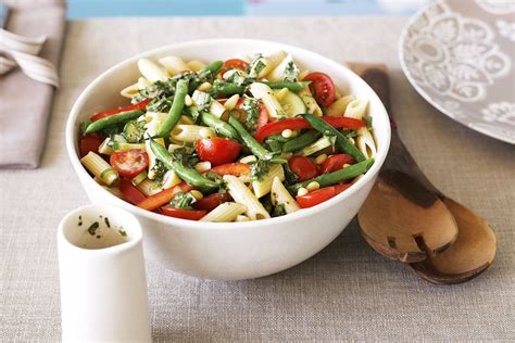 Salmon pasta salad with mint and lemon vinaigrette. Pasta salad with herb dressing | Food | Fresh salad ...