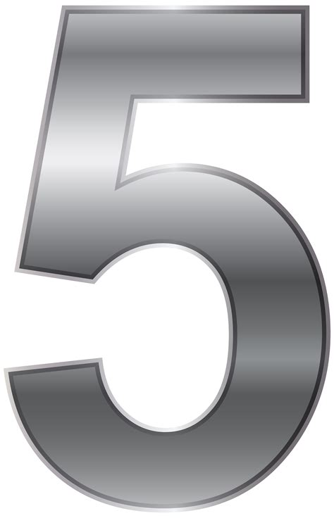 Silver Number Five Png Transparent Clip Art Image Gallery
