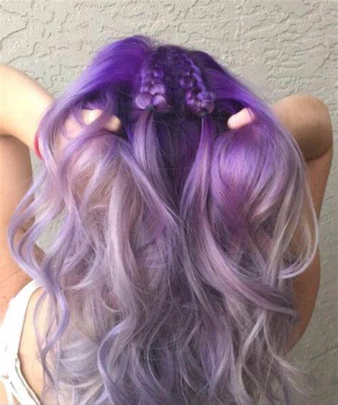 Lavender And Silver Purple Ombre Hair Peinados Para Cabello Rizado