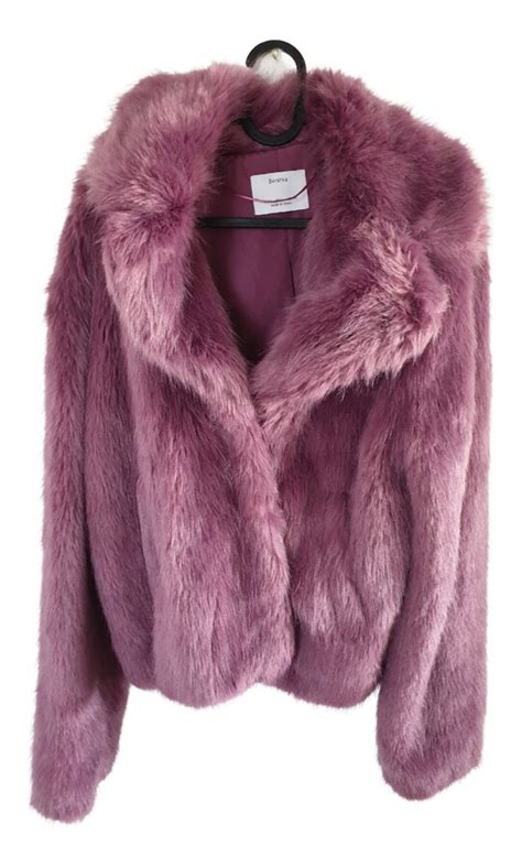 Bershka Purple Faux Fur Coats Shopstyle