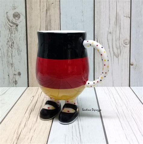 German Flag Mug Pride Of Germany Cup Walking Pottery Ware Striped