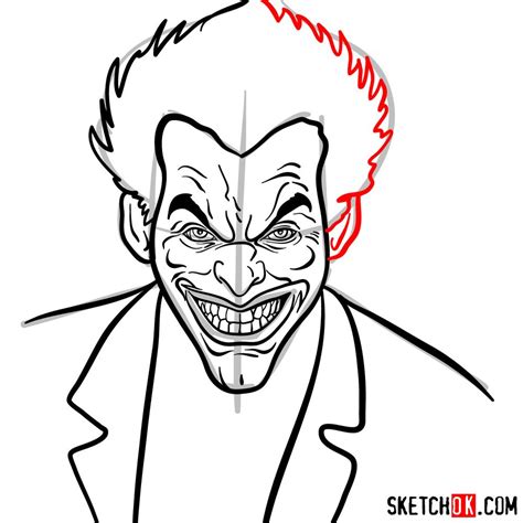 Tutorial for help with this step. How to draw Joker's face - Step by step drawing tutorials