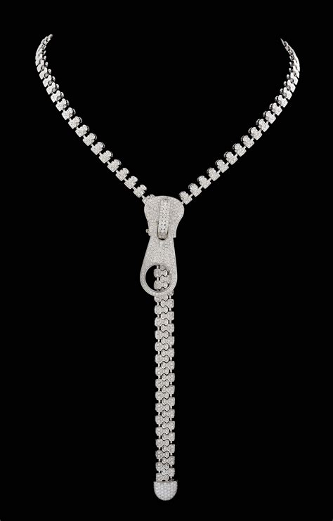 Lot Detail 18k White Gold Cartier Style 1350ct Tw Diamond Zipper