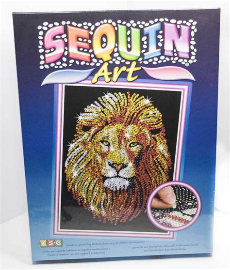 Sequins And Sequin Art Sequin Art Blue Sequin Art Kit Lion Head