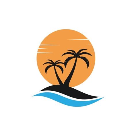 Palm Tree Beach Logo In 2020 Beach Logo Palm Trees Beach Palm Tree Icon