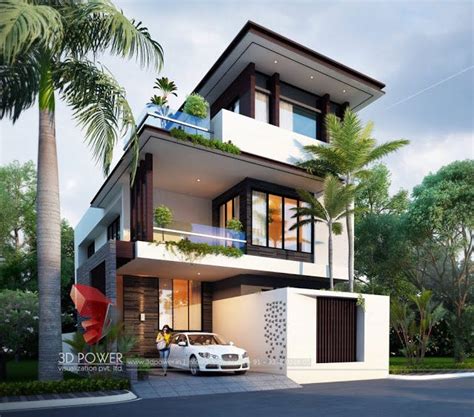 Modern Villa Elevation Designs Proposed By 3d Power By Threed Power