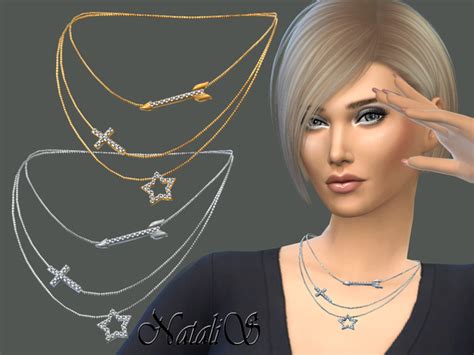 The Sims Resource Pretty Layered Necklace By Natalis Sims 4 Downloads