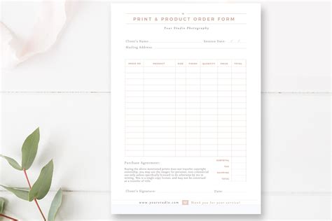 print product order form flyer templates creative market