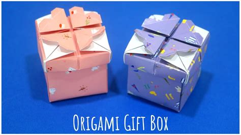 How To Make Origami T Box With Lid Easy Paper T Box Tutorial